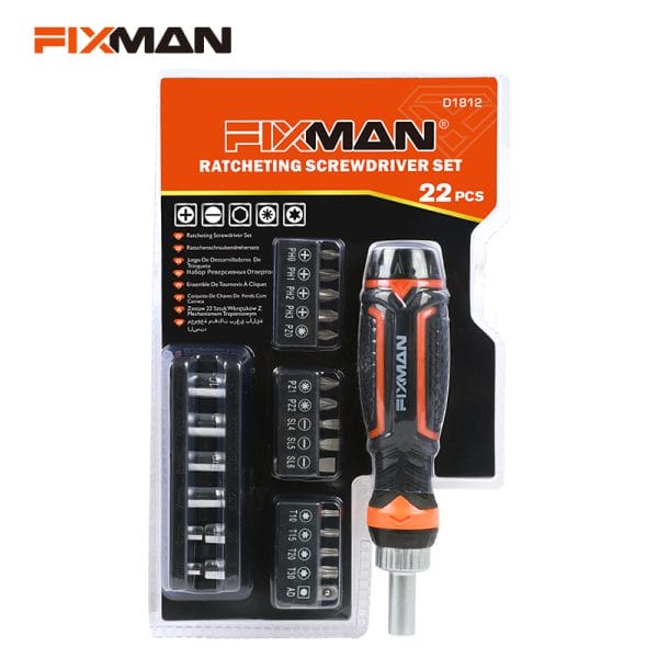 FIXMAN 22pcs Ratchet Screwdriver Set D1812