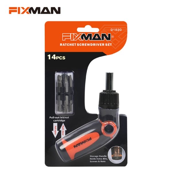 FIXMAN 14pcs Ratchet Screwdriver Set D1820