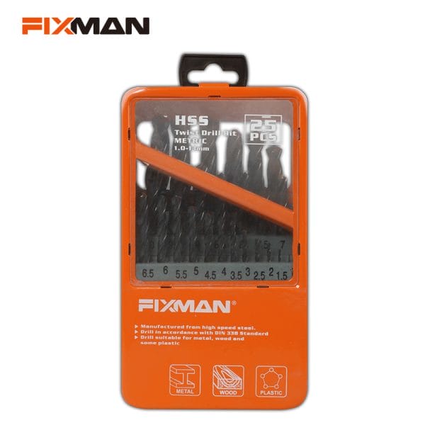 FIXMAN 25pcs Twist Drill Bit Set R3103