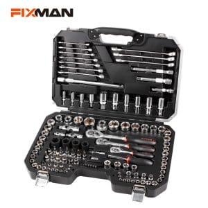 FIXMAN 120pcs 1/4" & 3/8" & 1/2" Dr. Socket Set B5120M